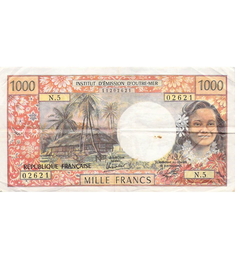 TAHITI - 1000 FRANCS 1983 PAPEETE