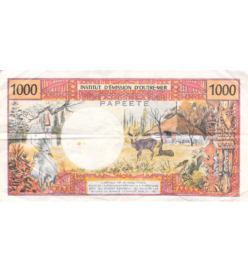 TAHITI - 1000 FRANCS 1983 PAPEETE
