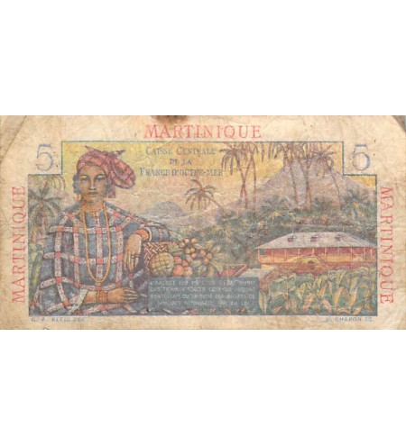 MARTINIQUE - 5 FRANCS 1947 BOUGAINVILLE