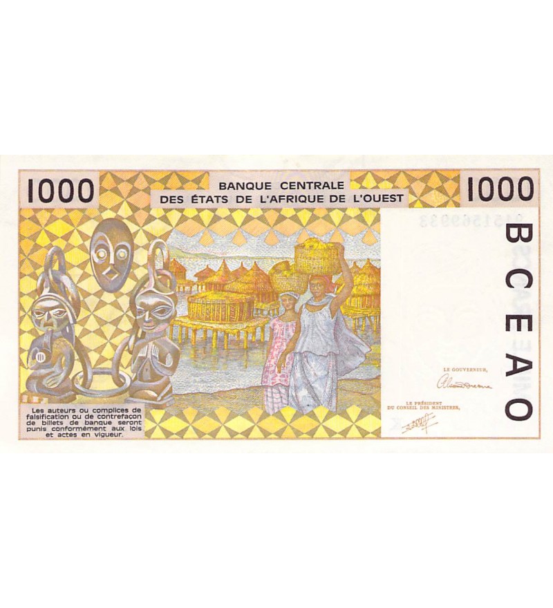 BANQUE DES ETATS DE L'AFRIQUE DE L'OUEST, SENEGAL - 1000 FRANCS 1990