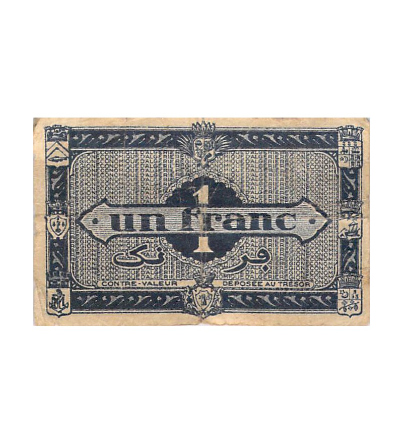 ALGERIE - 1 FRANC 1944 1er tirage