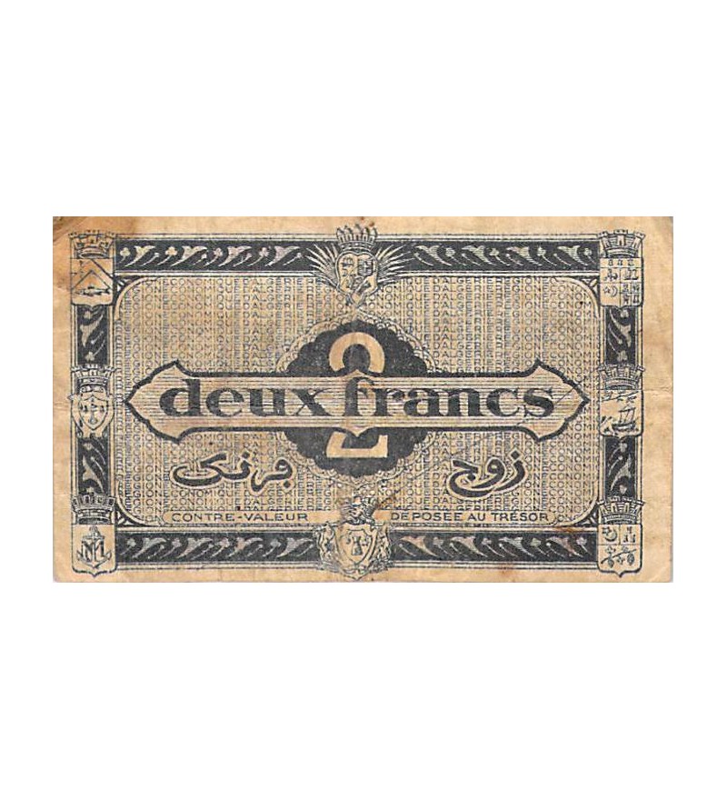 ALGERIE - 2 FRANCS 1944 2e tirage