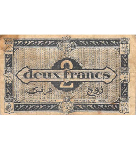 ALGERIE - 2 FRANCS 1944 2e tirage