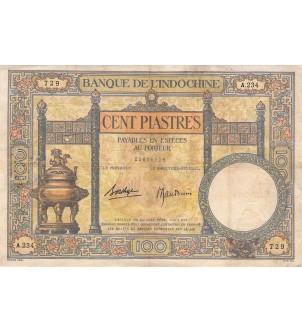 INDOCHINE - 100 PIASTRES 1936 / 1939