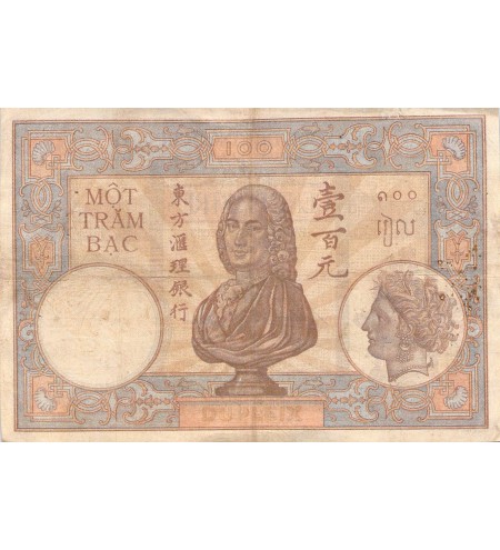 INDOCHINE - 100 PIASTRES 1936 / 1939