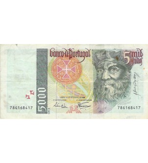 PORTUGAL, VASCO DE GAMA - 5000 ESCUDOS 12/09/1996