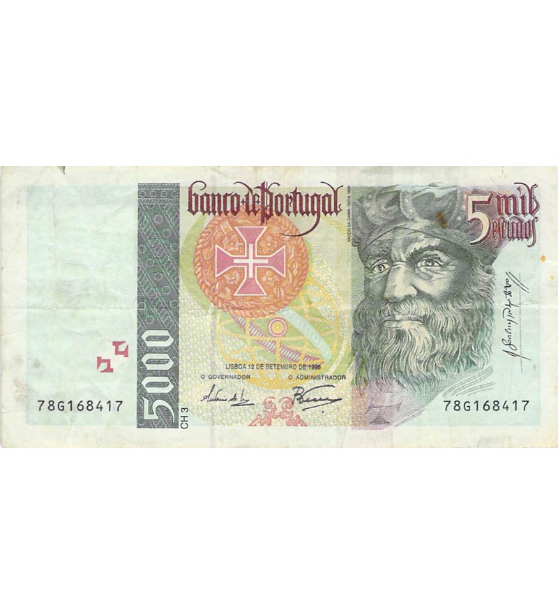 PORTUGAL, VASCO DE GAMA - 5000 ESCUDOS 12/09/1996