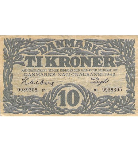 DANEMARK - 10 KRONER 1948