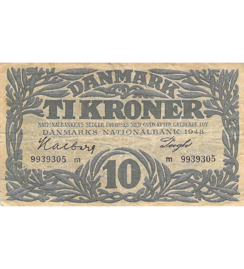 DANEMARK - 10 KRONER 1948
