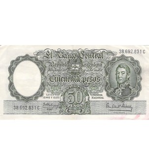 ARGENTINE, GENERAL SAN MARTIN - 50 PESOS 1955 / 1968