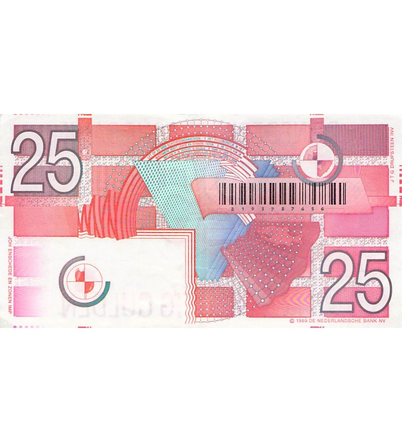 PAYS-BAS - 25 GULDEN 1989