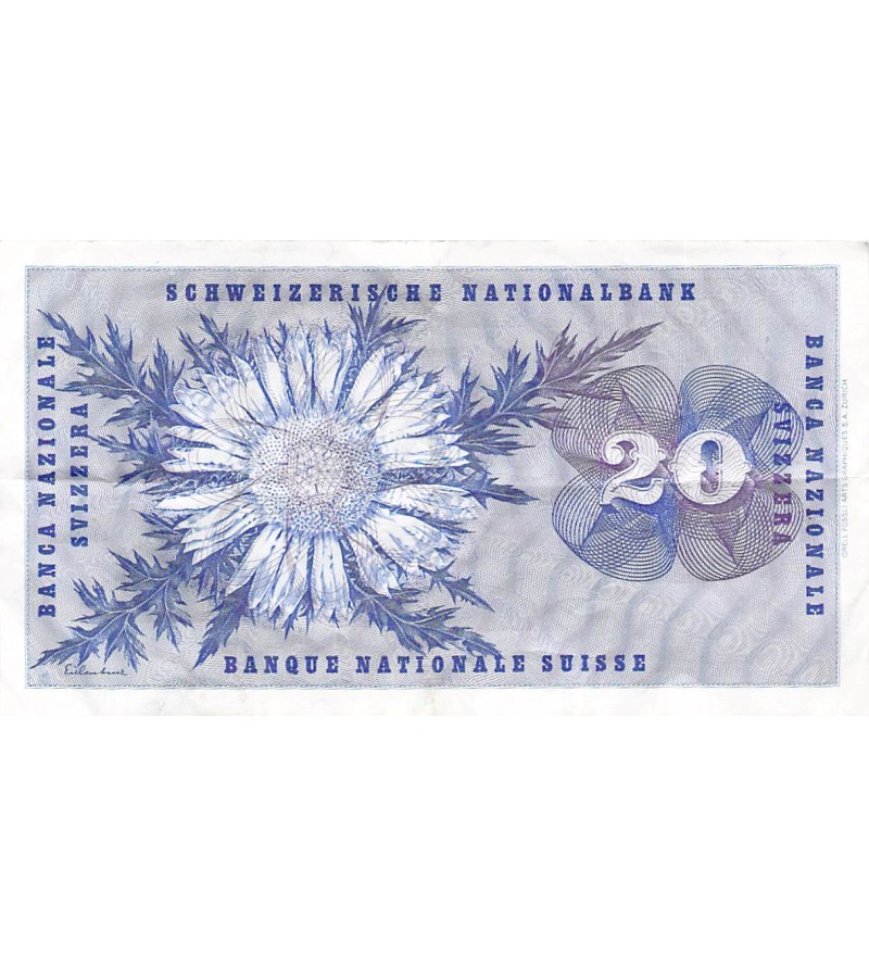 SUISSE, GENERAL DUFOUR - 20 FRANCS 05/01/1970