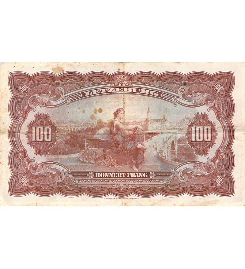 LUXEMBOURG, GRANDE-DUCHESSE CHARLOTTE - 100 FRANCS 1944