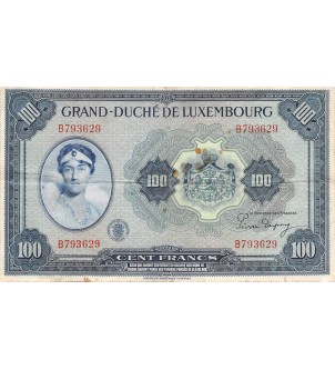 LUXEMBOURG, GRANDE-DUCHESSE CHARLOTTE - 100 FRANCS 1944 2