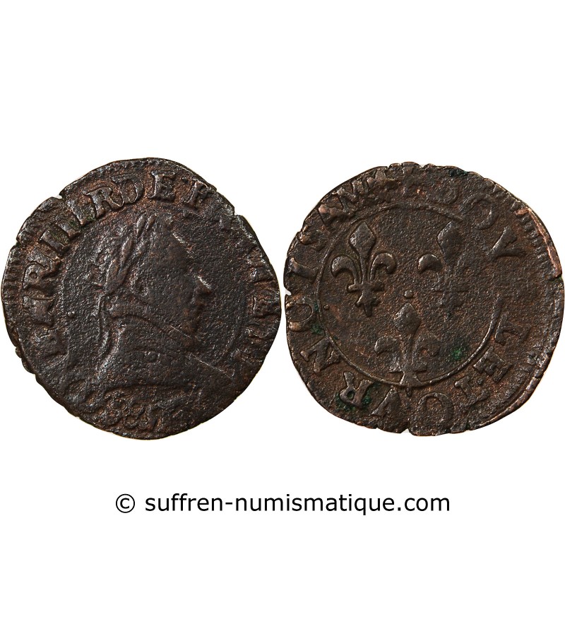 HENRI III - DOUBLE TOURNOIS 1588 D LYON