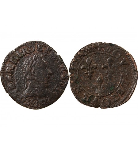 HENRI III - DOUBLE TOURNOIS 1588 D LYON