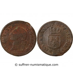 LOUIS XVI - SOL A L'ECU 1788 T NANTES