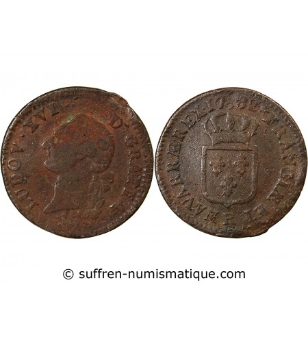 LOUIS XVI - SOL A L'ECU 1788 T NANTES