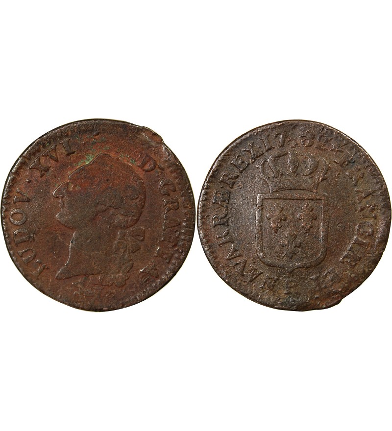 LOUIS XVI - SOL A L'ECU 1788 T NANTES
