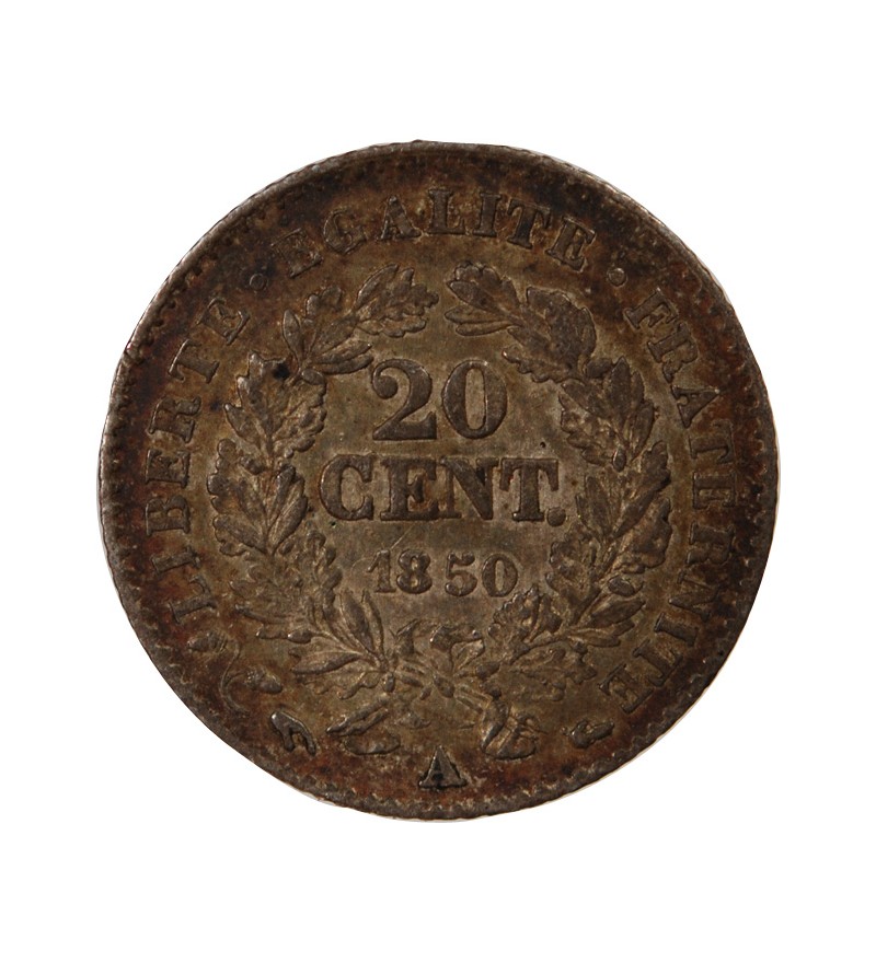 CERES - 20 CENTIMES ARGENT 1850 A PARIS - Oreille Haute