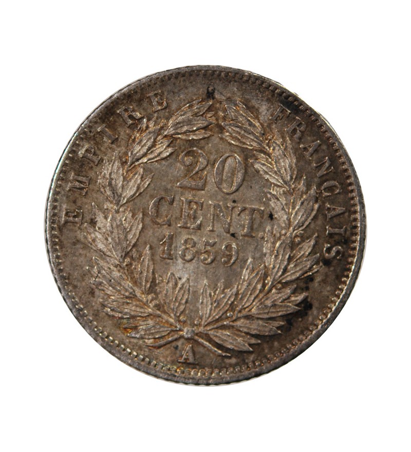 NAPOLEON III - 20 CENTIMES ARGENT 1859 A PARIS