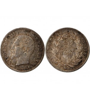 NAPOLEON III - 20 CENTIMES ARGENT 1859 A PARIS 2