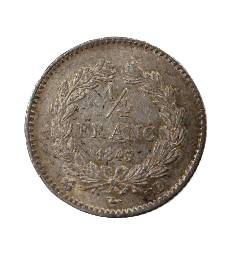 LOUIS PHILIPPE﻿ - 1/4 FRANC ARGENT 1843 B ROUEN