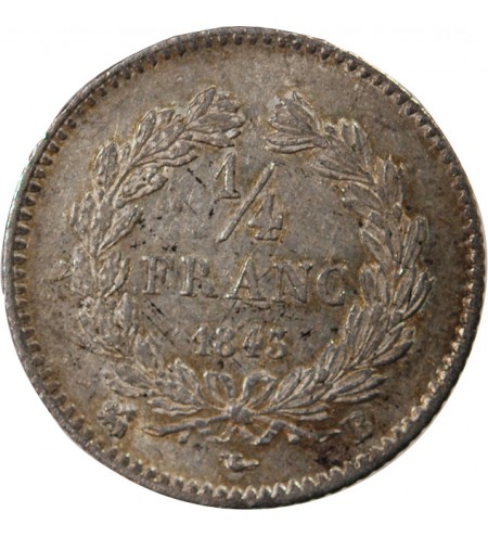 LOUIS PHILIPPE﻿ - 1/4 FRANC ARGENT 1843 B ROUEN