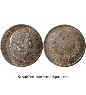 LOUIS PHILIPPE﻿ - 1/4 FRANC ARGENT 1843 B ROUEN
