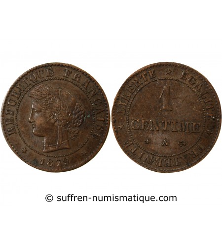 1 centime Bronze 1879 A Paris