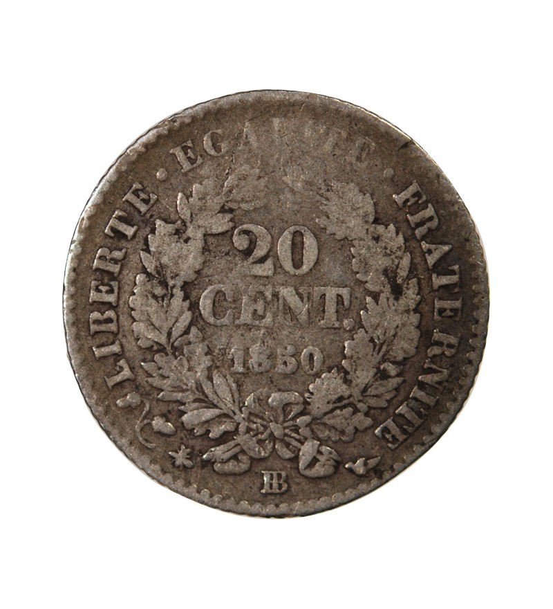 CERES - 20 CENTIMES ARGENT 1850 BB STRASBOURG