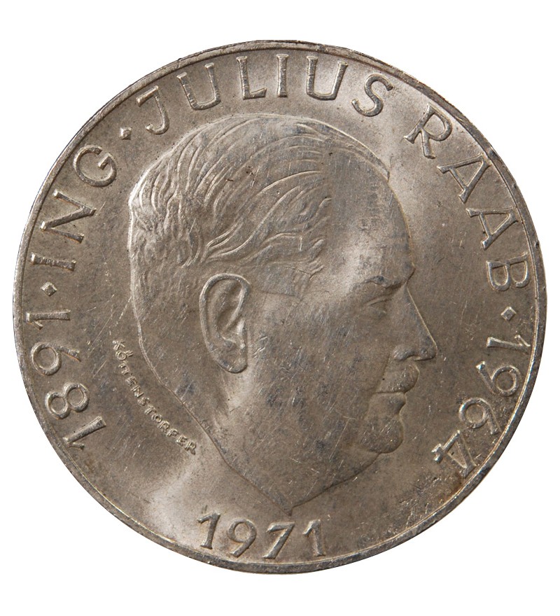 AUTRICHE, KARL RENNER - 50 SCHILLING ARGENT 1970