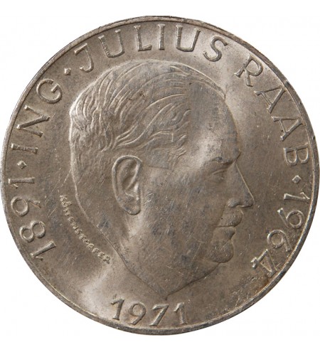 AUTRICHE, KARL RENNER - 50 SCHILLING ARGENT 1970