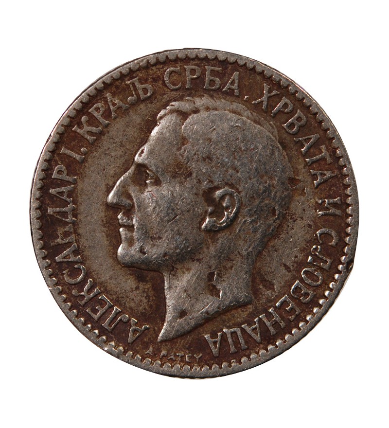 YOUGOSLAVIE, ALEXANDRE Ier - 1 DINAR 1925 POISSY