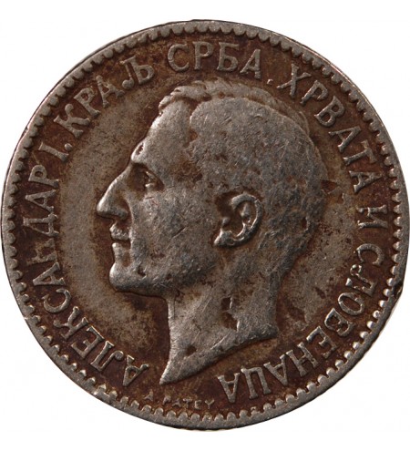 YOUGOSLAVIE, ALEXANDRE Ier - 1 DINAR 1925 POISSY