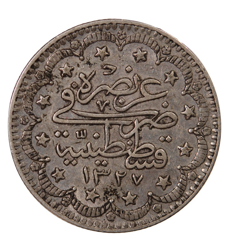 TURQUIE, MEHMET V - 5 KURUSH ARGENT 1911