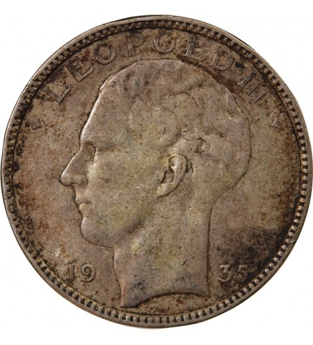 BELGIQUE, LEOPOLD III - 20 FRANCS ARGENT 1935