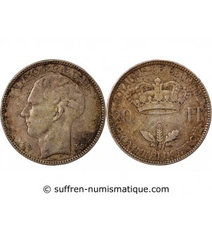 BELGIQUE, LEOPOLD III - 20 FRANCS ARGENT 1935