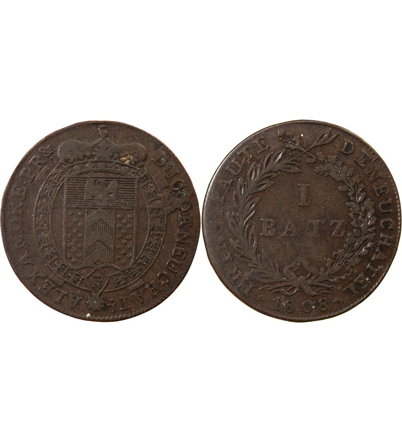 SUISSE, NEUCHÂTEL - 1 BATZ 1808