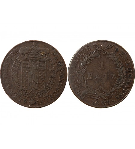 SUISSE, NEUCHÂTEL - 1 BATZ 1808