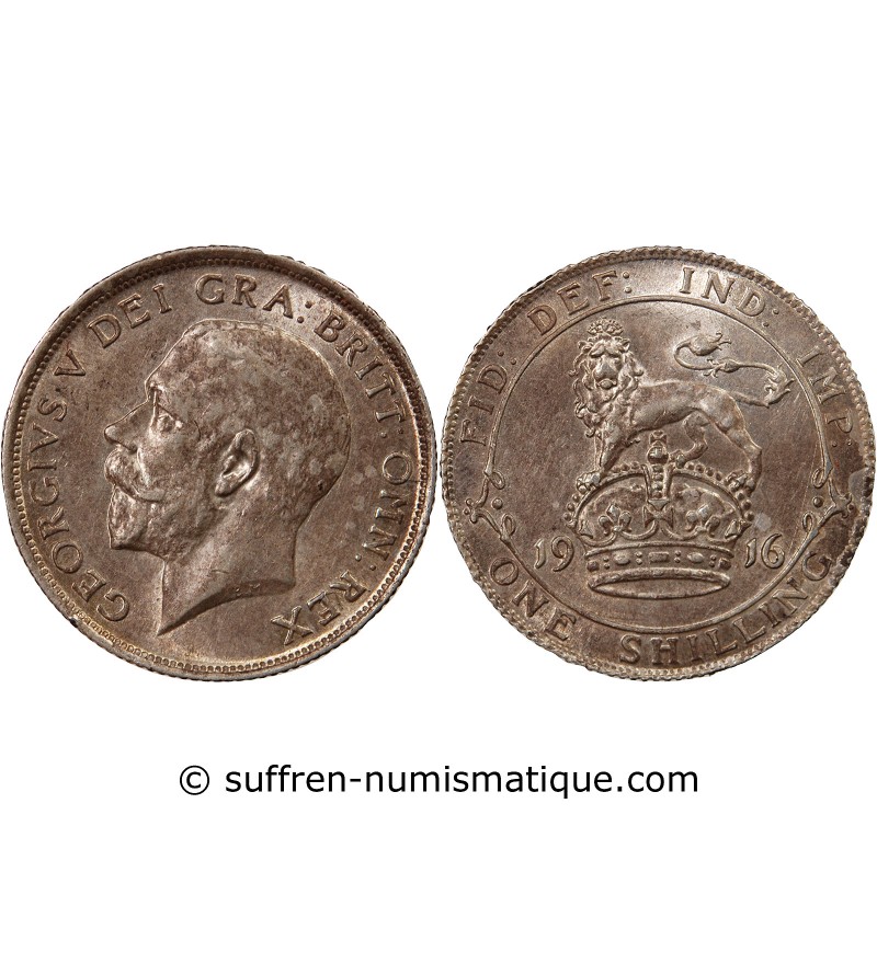 GRANDE-BRETAGNE, GEORGES V - SHILLING ARGENT 1916