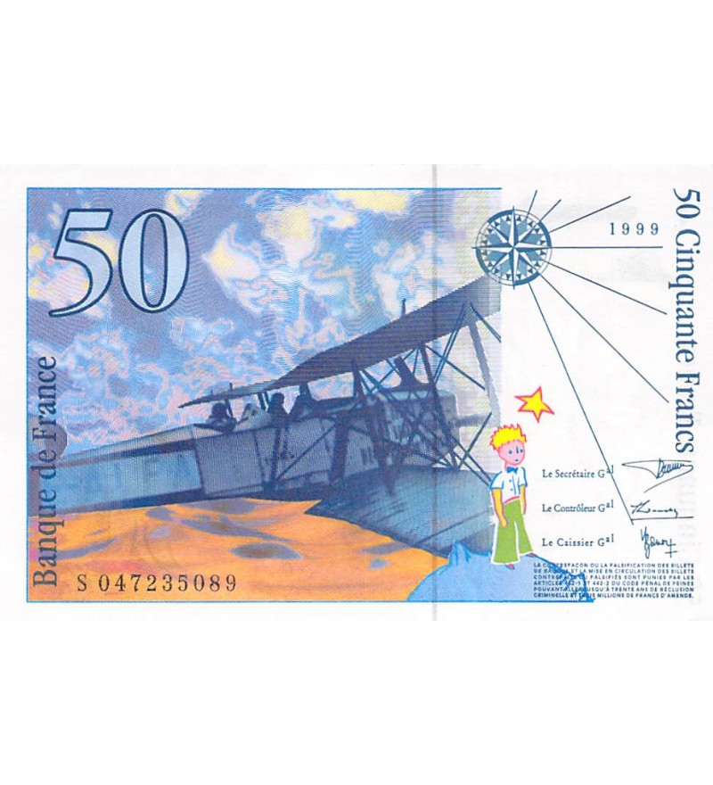 FRANCE, SAINT-EXUPERY - 50 FRANCS 1999 - SPL