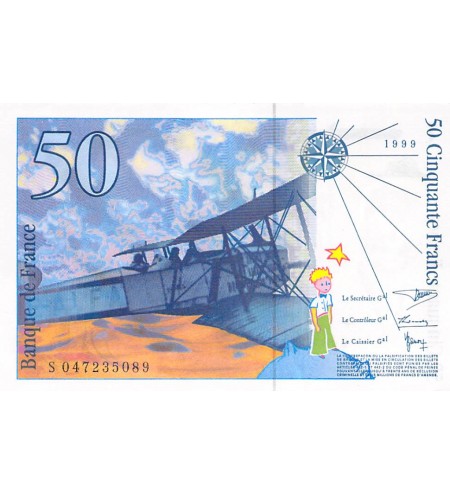 FRANCE, SAINT-EXUPERY - 50 FRANCS 1999 - SPL