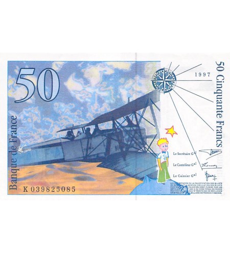 FRANCE, SAINT-EXUPERY - 50 FRANCS 1997 - SUP+