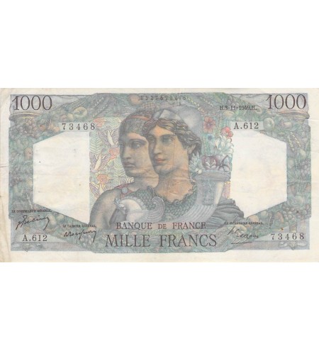 FRANCE, MINERVE ET HERCULE - 1000 FRANCS 03/11/1949 - TB+