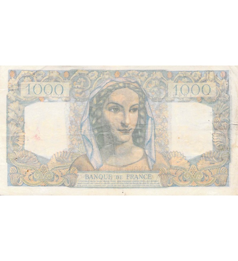 FRANCE, MINERVE ET HERCULE - 1000 FRANCS 03/11/1949 - TB+