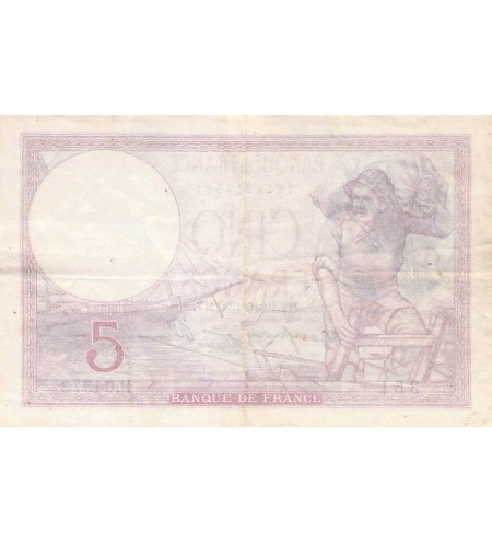 FRANCE - 5 FRANCS VIOLET 19/10/1939 - TTB