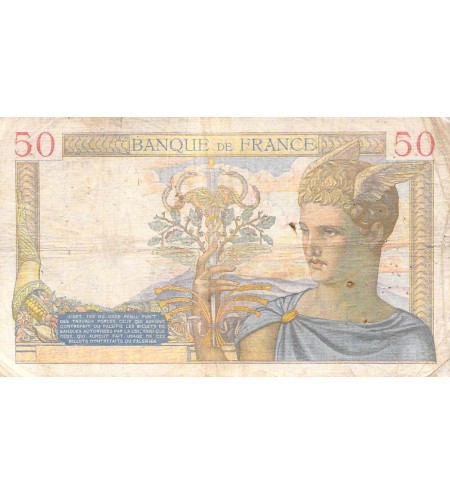 FRANCE - 50 FRANCS CERES 13/07/1939 - TB