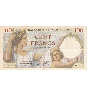 FRANCE - 100 FRANCS SULLY 14/09/1939 - TTB