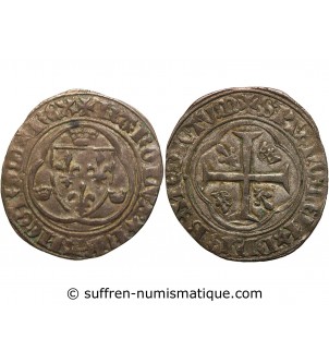 CHARLES VII ﻿- BLANC A LA COURONNE ROUEN 1422 / 1461